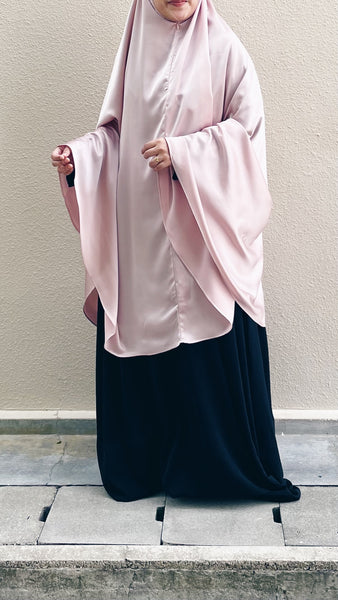 Satin Silk Telekung : Blush