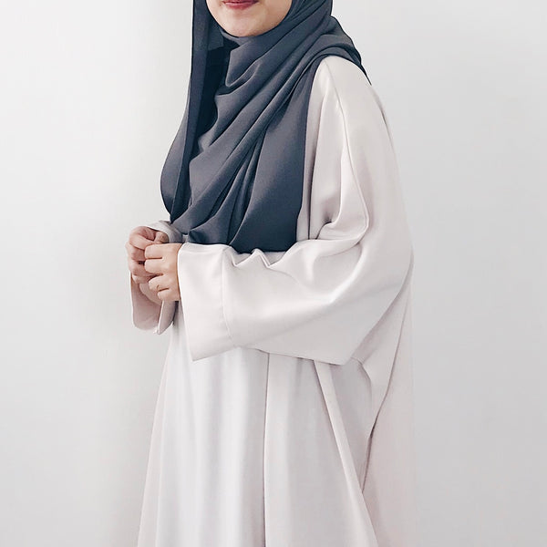 Satin Crepe : Pewter