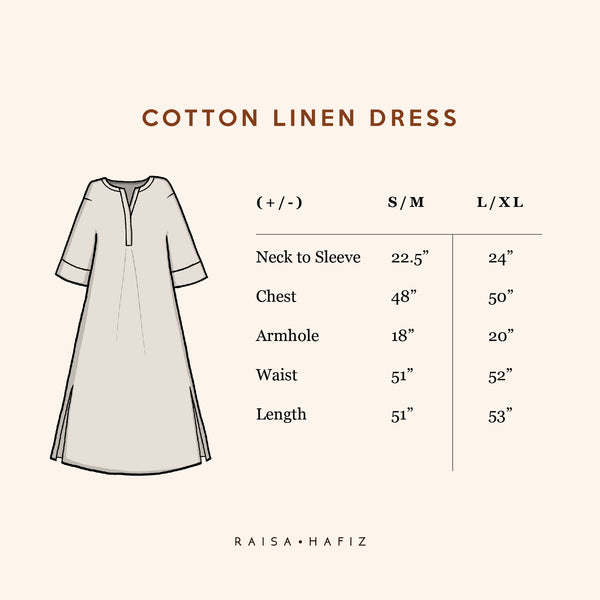 Cotton Linen Dress : Black