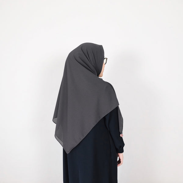 [Scarf 50"] Basic Georgette : Charcoal
