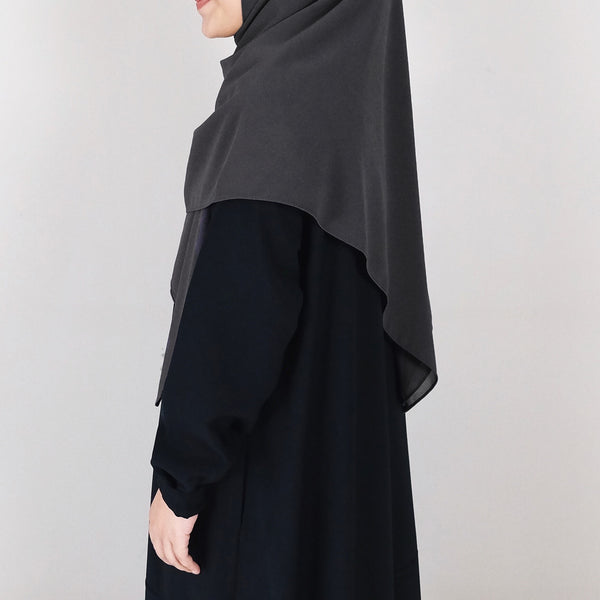 [Scarf 50"] Basic Georgette : Charcoal