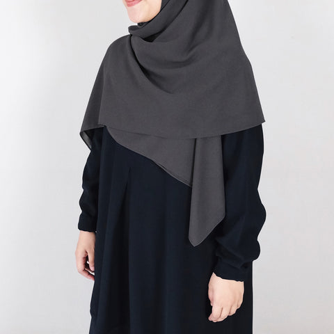 [Scarf 50"] Basic Georgette : Charcoal
