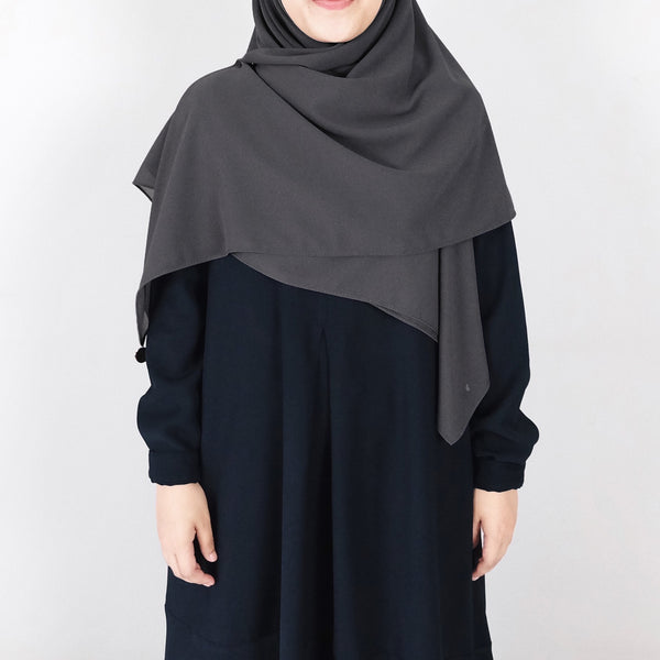 [Scarf 50"] Basic Georgette : Charcoal