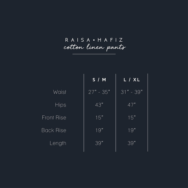 Cotton Linen Wide Pants : Black