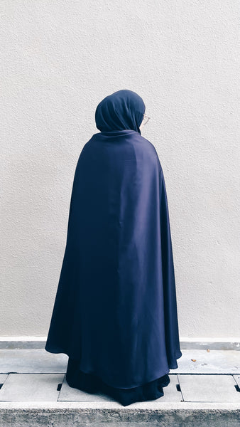 Satin Silk Telekung : Midnight