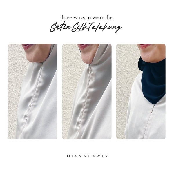 Satin Silk Telekung : Silver Mist