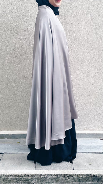 Satin Silk Telekung : Silver Mist