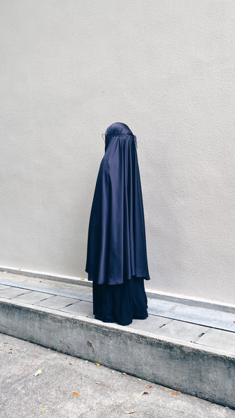 Satin Silk Telekung : Midnight
