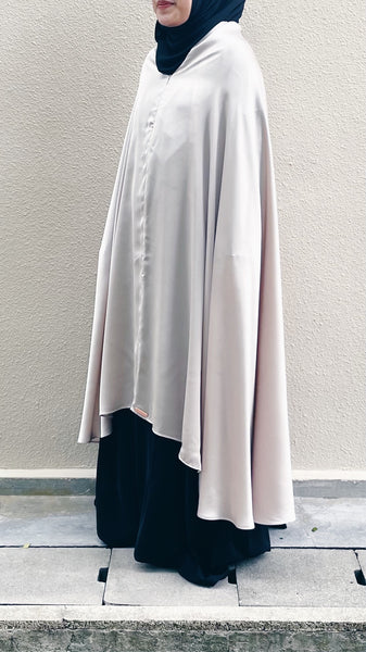 Satin Silk Telekung : Champagne