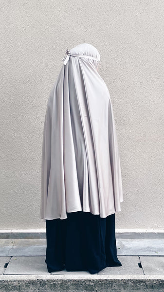 Satin Silk Telekung : Champagne