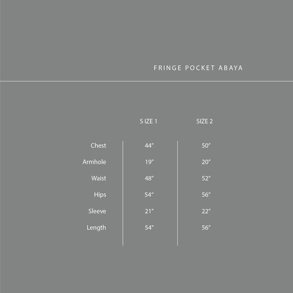 Capsule Collection : Fringe Pocket Abaya