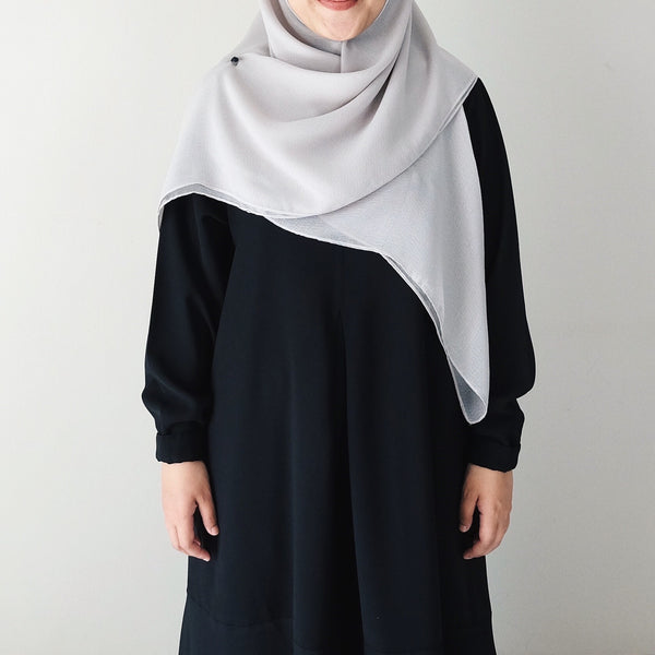 [Scarf 45"] Textured Viscose : Grey