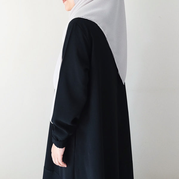 [Scarf 45"] Textured Viscose : Grey