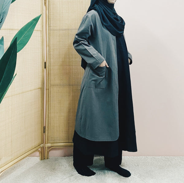 Long Cardigan : Dark Grey