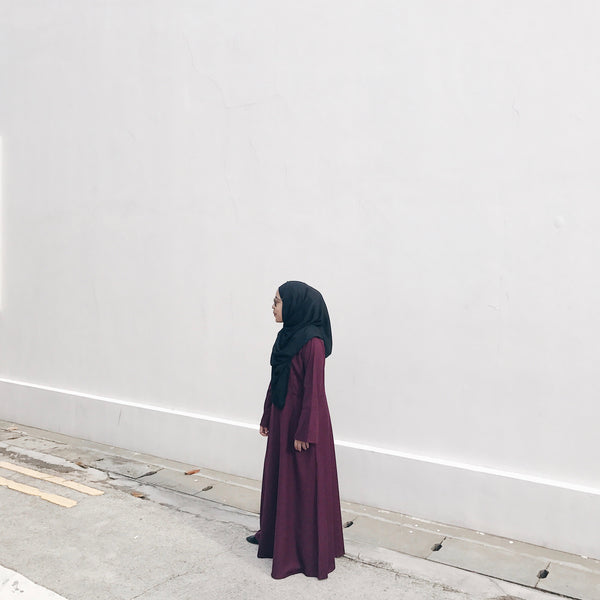 Cotton Flare Dress - Mulberry