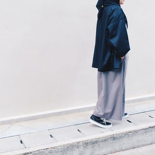 Oversized Cotton Cardigan : Black