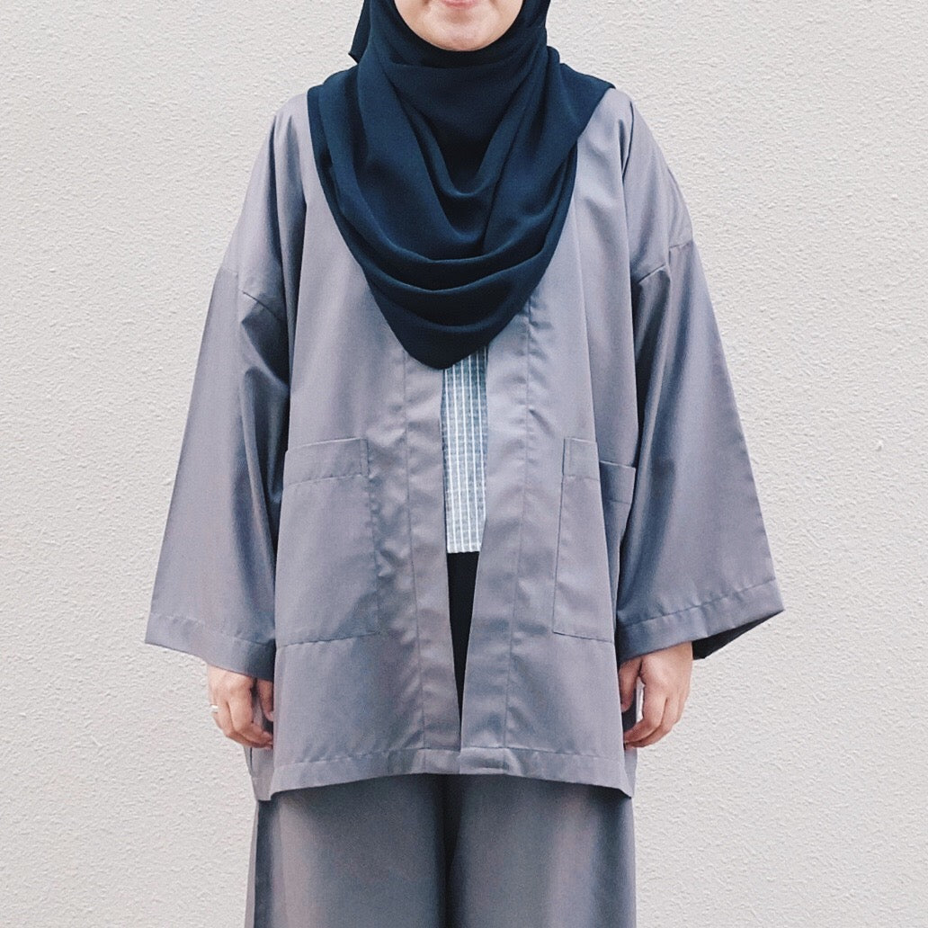 Oversized Cotton Cardigan : Grey