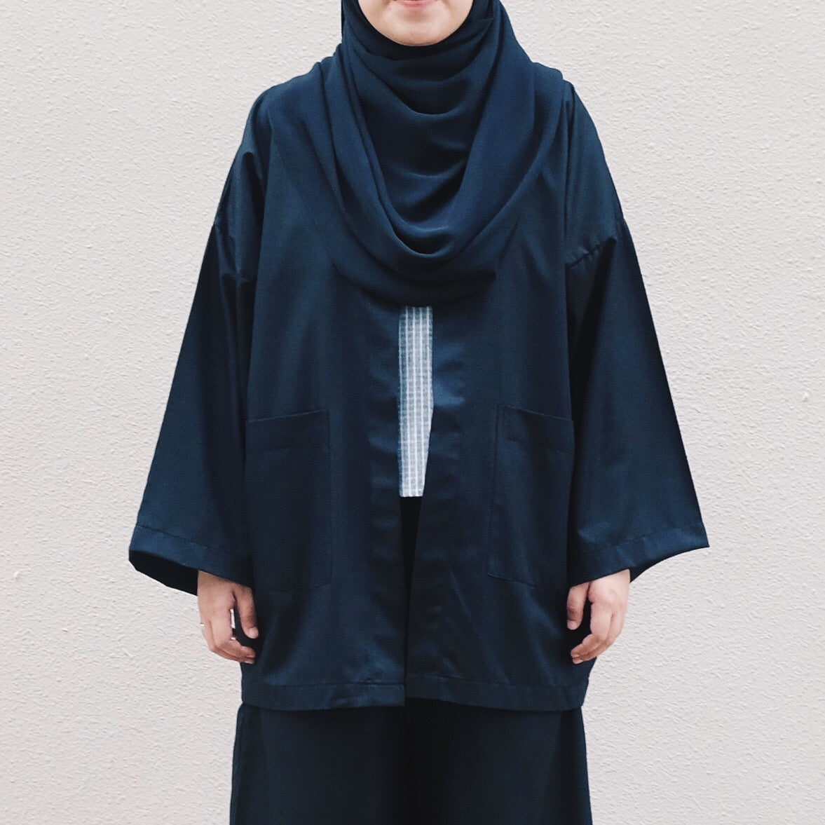 Oversized Cotton Cardigan : Black