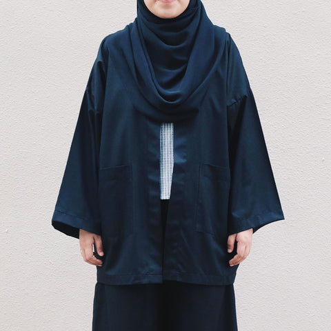 Oversized Cotton Cardigan : Black