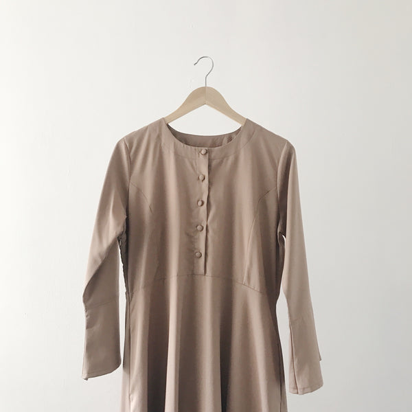 Cotton Flare Dress - Toffee