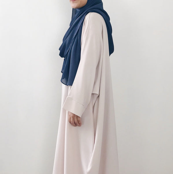 Textured Satin : Greyish Blue