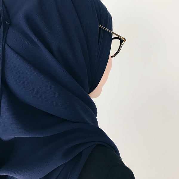 Textured Chiffon : Navy