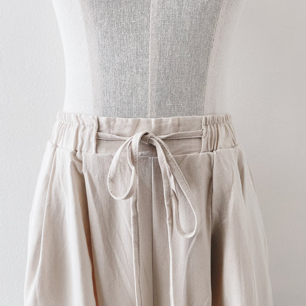 Cotton Linen Wide Pants : Sand