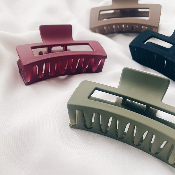 Hair Claw : Marroon & Sage