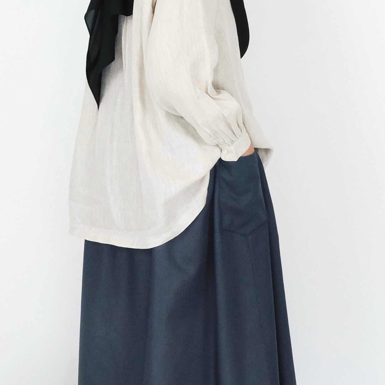 Cotton Pocket Skirt : Deep Grey