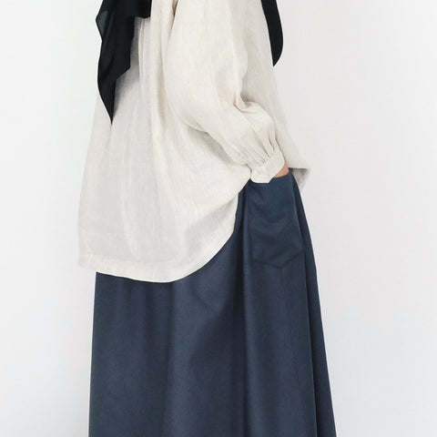 Cotton Pocket Skirt : Deep Grey