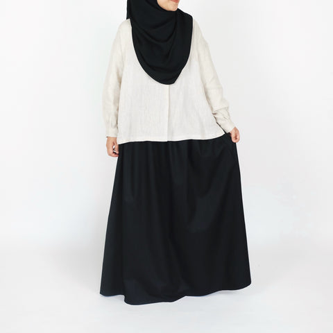 Cotton Pocket Skirt : Black