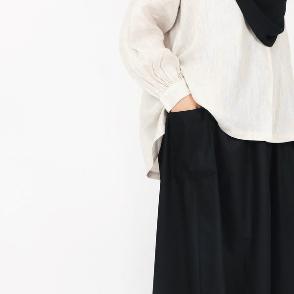 Cotton Pocket Skirt : Black