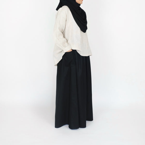 Cotton Pocket Skirt : Black