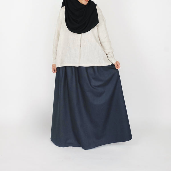 Cotton Pocket Skirt : Deep Grey
