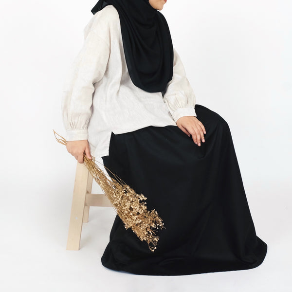 Cotton Pocket Skirt : Black