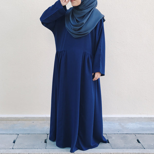 Side Ruffle Dress : Navy