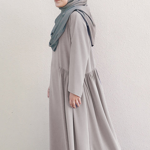 Side Ruffle Dress : Taupe