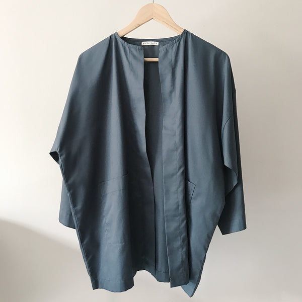Oversized Cotton Cardigan : Graphite