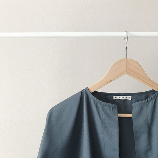 Oversized Cotton Cardigan : Graphite