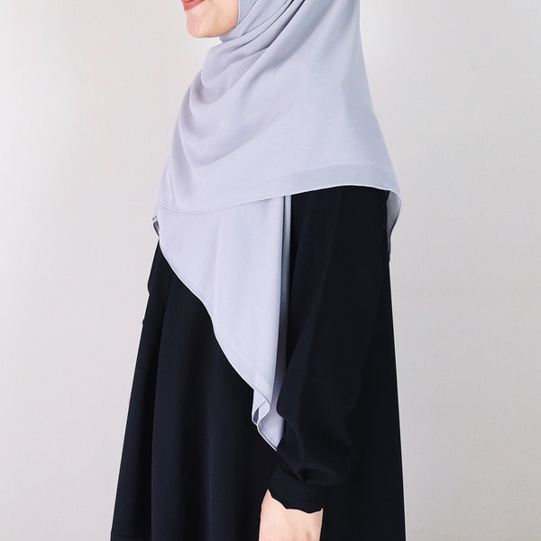 [Scarf 50"] Basic Georgette : Light Grey
