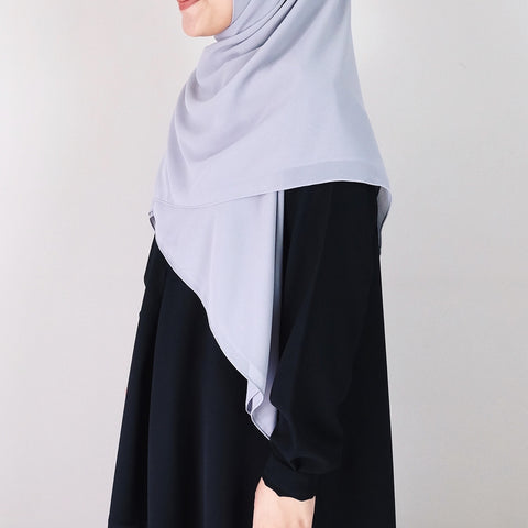 [Scarf 50"] Basic Georgette : Light Grey