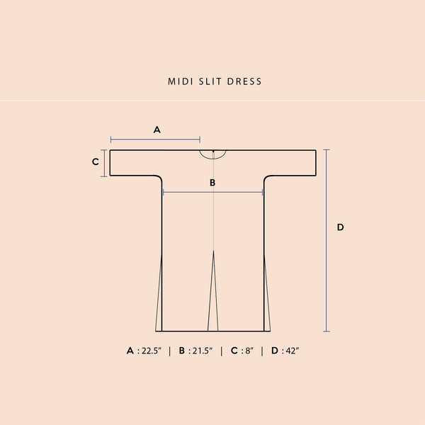 Midi Slit Dress : Grey