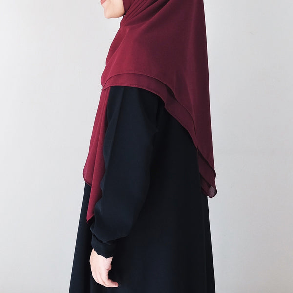 [Scarf 50"] Basic Georgette : Maroon
