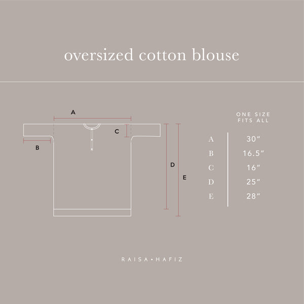 Oversized Cotton Blouse : Grey