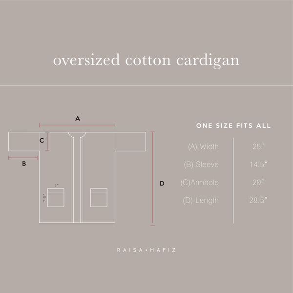 Oversized Cotton Cardigan : Oak
