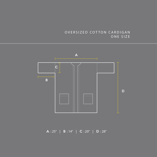Oversized Cotton Cardigan : Grey