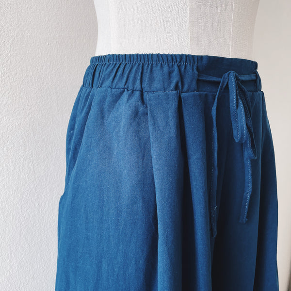 Cotton Linen Wide Pants : Navy