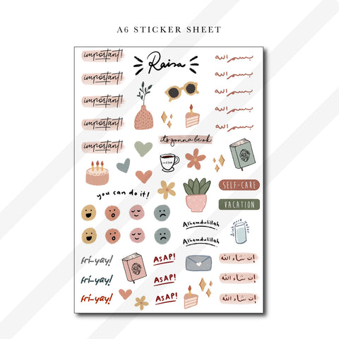 A6 Sticker Sheet : Journal