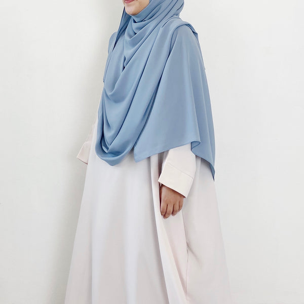 AS/IS - Super Wide Shawl : Dusty Blue