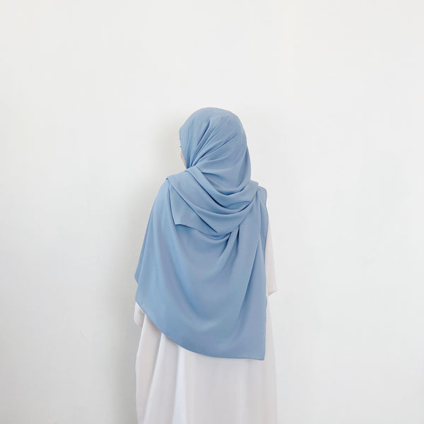 AS/IS - Super Wide Shawl : Dusty Blue